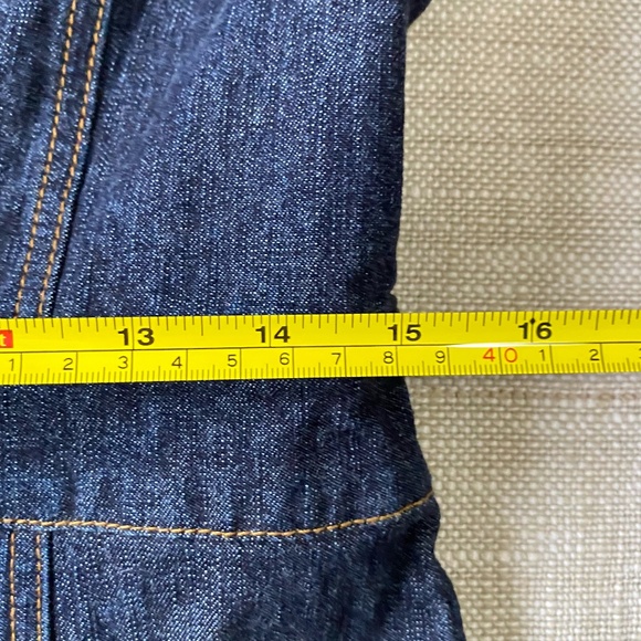 DKNY Dark Denim Tapered Waist Casual Work Western Y2K Jean Jacket- Sz M/L - Picture 15 of 16